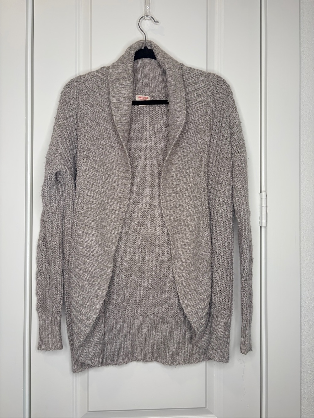 Open Front Shawl Collar Knit Cardigan XS